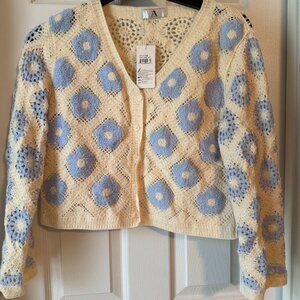 AZ Boutique Crochet Cardigan Sweater NWT - Large
